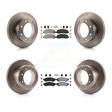 Front Rear Semi-Metallic Pads And Disc Brake Rotors Kit For Ford F-350 Super Duty F-450 K8A-106687