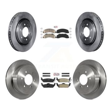 Front Ceramic Rear Semi-Metallic Pad And Brake Rotor Kit For Ford F-150 With 6 Lug Wheels K8A-106830