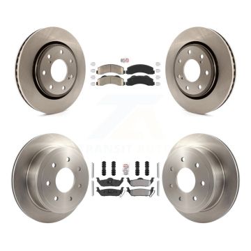 Front Ceramic Rear Semi-Metallic Pad And Brake Rotor Kit For Ford F-150 With 7 Lug Wheels K8A-106835