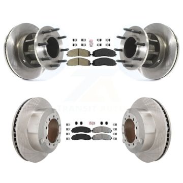 Front Rear Semi-Metallic Pad Disc Brake Rotors Hub Assembly Kit For Ford F-350 Super Duty K8A-107184