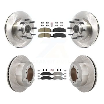 Front Rear Semi-Metallic Pad Disc Brake Rotors Hub Assembly Kit For Ford F-350 Super Duty K8A-107186