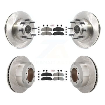 Front Rear Semi-Metallic Pad Disc Brake Rotors Hub Assembly Kit For Ford F-350 Super Duty K8A-107187