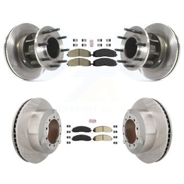Front Rear Semi-Metallic Pad Disc Brake Rotors Hub Assembly Kit For Ford F-350 Super Duty K8A-107188