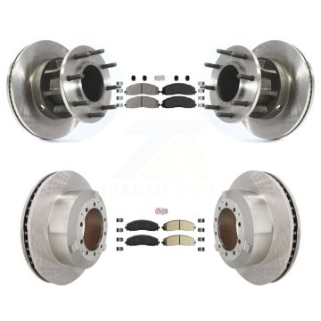 Front Rear Semi-Metallic Pad Disc Brake Rotors Hub Assembly Kit For Ford F-350 Super Duty K8A-107189