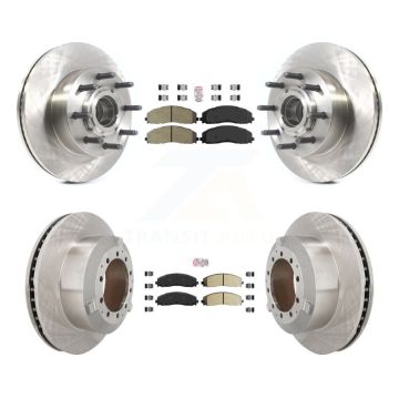 Front Rear Semi-Metallic Pad Disc Brake Rotors Hub Assembly Kit For Ford F-350 Super Duty K8A-107190