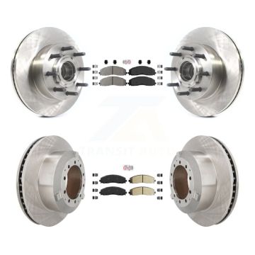 Front Rear Semi-Metallic Pad Disc Brake Rotors Hub Assembly Kit For Ford F-350 Super Duty K8A-107191