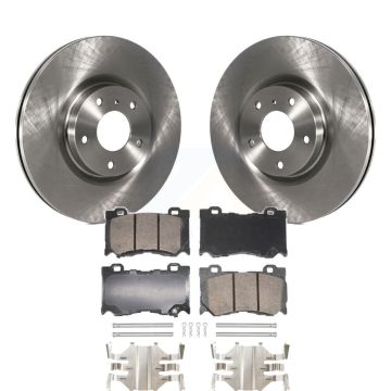 Front Disc Brake Rotors Ceramic Pad Kit For 2009-2013 INFINITI G37 AWD With Brembo Brakes K8A-107233