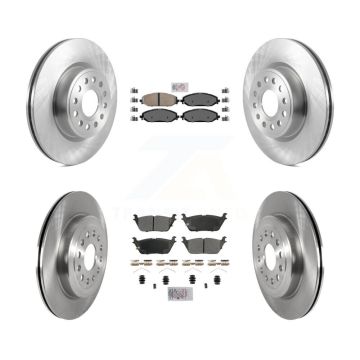 Front Ceramic Rear Semi-Metallic Pads And Disc Brake Rotors Kit For Ram 1500 K8A-107256