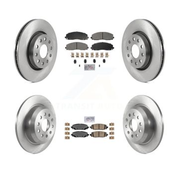 Front Semi-Metallic Rear Ceramic Pad Brake Rotors Kit For 2018-2020 Jeep Wrangler Rubicon K8A-107260