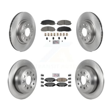 Front Semi-Metallic Rear Ceramic Pad & Brake Rotors Kit For 2018-2020 Jeep Wrangler Sport K8A-107261