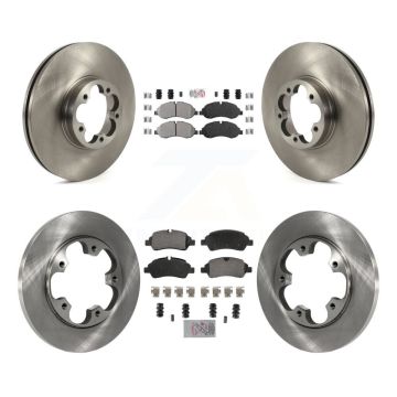 Front Rear Semi-Metallic Pad Brake Rotor Kit For 16 Ford Transit-350 HD With 5 Lug Wheels K8A-107273