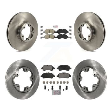Front Rear Semi-Metallic Pad Brake Rotor Kit For 16 Ford Transit-350 HD With 5 Lug Wheels K8A-107274