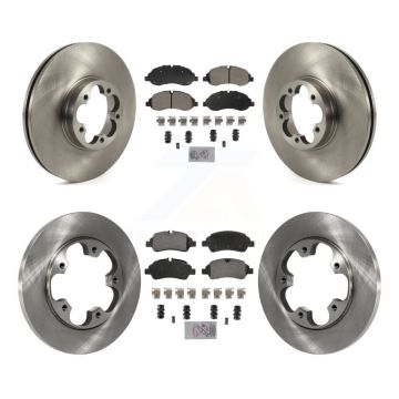 Front Rear Semi-Metallic Pad Brake Rotor Kit For 16 Ford Transit-350 HD With 5 Lug Wheels K8A-107275
