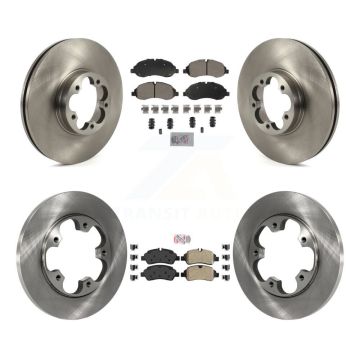 Front Rear Semi-Metallic Pad Brake Rotor Kit For 16 Ford Transit-350 HD With 5 Lug Wheels K8A-107277