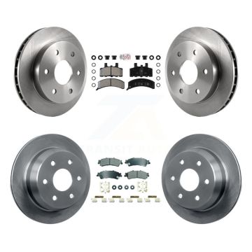 Front Rear Semi-Metallic Pad Brake Rotors Kit For 00 GMC Yukon With Single Piston Caliper K8A-107292