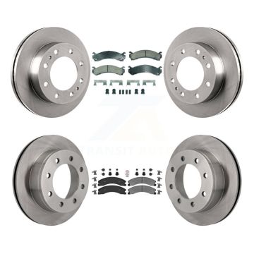 Front Ceramic Rear Semi-Metallic Pad And Disc Brake Rotors Kit For Chevrolet Express 4500 K8A-107314
