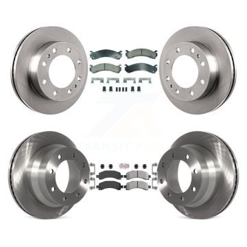 Front Ceramic Rear Semi-Metallic Pad And Disc Brake Rotors Kit For Chevrolet Express 4500 K8A-107317