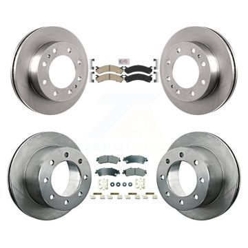 Front Ceramic Rear Semi-Metallic Pads And Disc Brake Rotors Kit For 2001 GMC Sierra 3500 K8A-107328