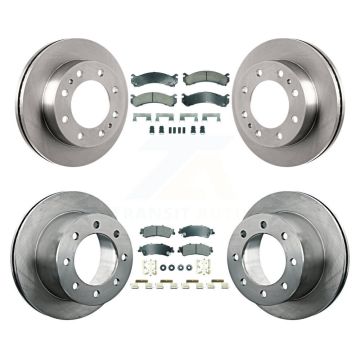 Front Ceramic Rear Semi-Metallic Pads And Disc Brake Rotors Kit For 2001 GMC Sierra 3500 K8A-107330