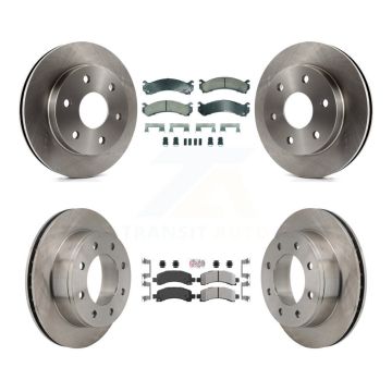 Front Ceramic Rear Semi-Metallic Pad And Disc Brake Rotors Kit For Chevrolet Express 2500 K8A-107350
