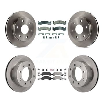 Front Ceramic Rear Semi-Metallic Pad Brake Rotors Kit For 2006 Chevrolet Express 2500 GMC K8A-107352