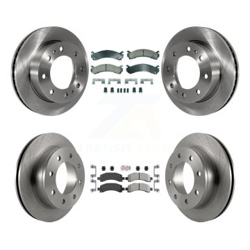 Front Ceramic Rear Semi-Metallic Pad Disc Brake Rotors Kit For Chevrolet Express 2500 GMC K8A-107358