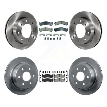 Front Ceramic Rear Semi-Metallic Pad Brake Rotors Kit For Chevrolet Silverado 2500 HD GMC K8A-107362