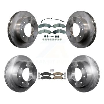 Front Semi-Metallic Rear Ceramic Pad And Brake Rotor Kit For GMC Chevrolet Sierra 2500 HD K8A-107387