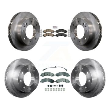 Front Ceramic Rear Semi-Metallic Pad And Brake Rotor Kit For GMC Chevrolet Sierra 2500 HD K8A-107388
