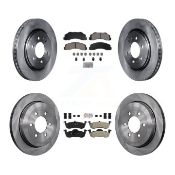 Front Ceramic Rear Semi-Metallic Pad And Disc Brake Rotor Kit For Ford Expedition Lincoln K8A-107390