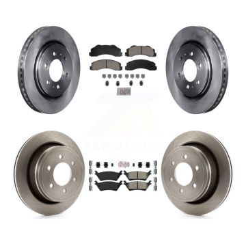 Front Ceramic Rear Semi-Metallic Pads And Disc Brake Rotors Kit For Ford F-150 K8A-107393