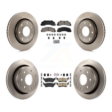 Front Rear Ceramic Pad & Disc Brake Rotors Kit For 2012-2014 Ford F-150 With 7 Lug Wheels K8A-107395