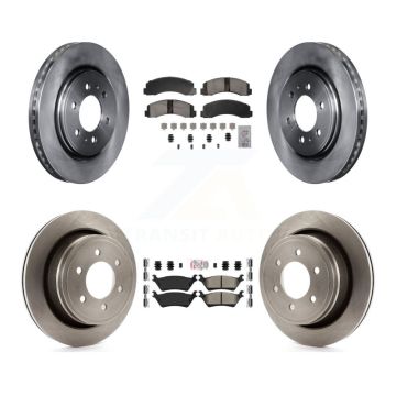 Front Ceramic Rear Semi-Metallic Pads And Disc Brake Rotors Kit For Ford F-150 K8A-107405