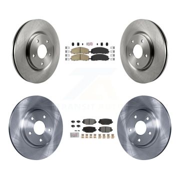 Front Ceramic Rear Semi-Metallic Pad Brake Rotor Kit For Dodge Grand Caravan Journey Town K8A-107410