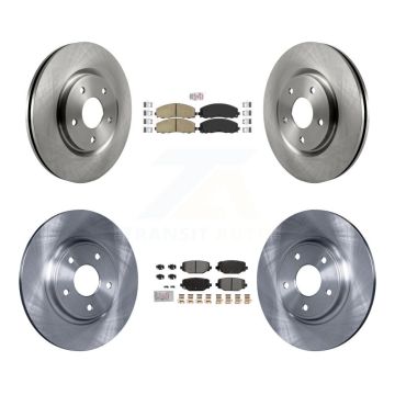 Front Ceramic Rear Semi-Metallic Pad Brake Rotor Kit For Dodge Grand Caravan Journey Town K8A-107411