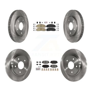 Front Ceramic Rear Semi-Metallic Pads And Disc Brake Rotors Kit For Dodge Grand Caravan K8A-107415
