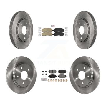 Front Ceramic Rear Semi-Metallic Pads And Disc Brake Rotors Kit For Dodge Grand Caravan K8A-107416
