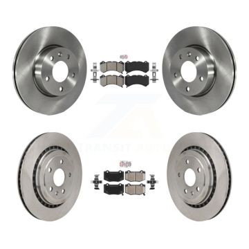 Front Semi-Metallic Rear Ceramic Pads And Disc Brake Rotors Kit For 2017 Cadillac ATS V K8A-107554