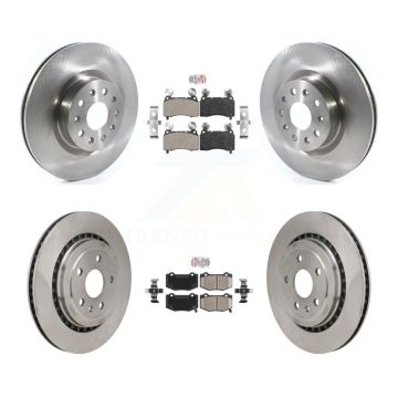 Front Semi-Metallic Rear Ceramic Pad Brake Rotor Kit For 16 Chevrolet Camaro SS with 6.2L K8A-107596