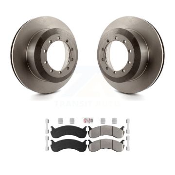 Rear Disc Brake Rotors And Semi-Metallic Pads Kit For Ford F-53 Motorhome Chassis K8A-107676