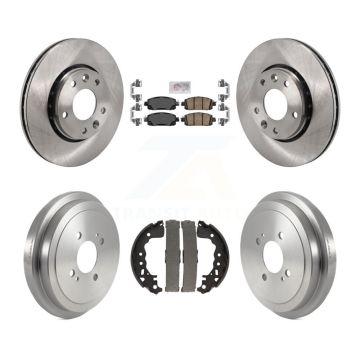 Front Rear Brake Rotors Ceramic Pad Drum Kit For Nissan Kicks SV SR with Disc rear brakes K8A-107685