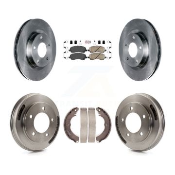 Front Rear Disc Brake Rotors Ceramic Pad And Drum Kit For 2008-2009 Mitsubishi Lancer GTS K8A-107693