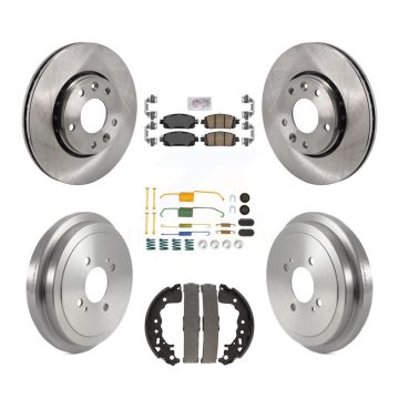 Front Rear Disc Brake Rotors Ceramic Pads And Drum Kit (7Pc) For Nissan Kicks K8A-107696