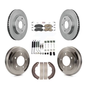 Front Rear Disc Brake Rotors Ceramic Pads And Drum Kit (7Pc) For Mitsubishi Lancer K8A-107701