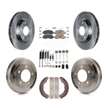 Front Rear Disc Brake Rotor Ceramic Pad And Drum Kit (7Pc) For 2008 Mitsubishi Lancer GTS K8A-107705