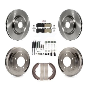 Front Rear Disc Brake Rotors Semi-Metallic Pads And Drum Kit (7Pc) For Mitsubishi Lancer K8A-107707