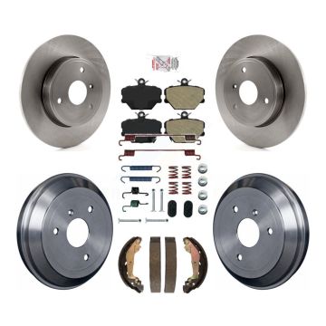 Front Rear Disc Brake Rotors Semi-Metallic Pads And Drum Kit (7Pc) For Smart Fortwo K8A-107710