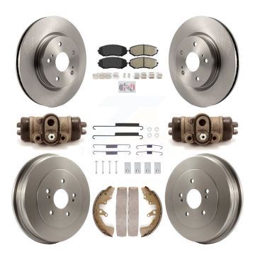 Front Rear Disc Brake Rotors Semi-Metallic Pad And Drum Kit (9Pc) For Suzuki Grand Vitara K8A-107713