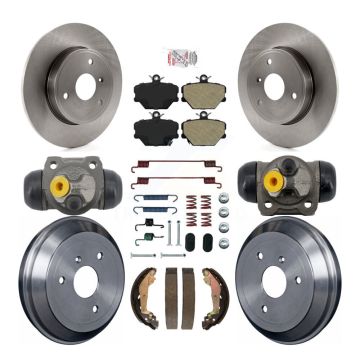 Front Rear Disc Brake Rotors Semi-Metallic Pads And Drum Kit (9Pc) For Smart Fortwo K8A-107716