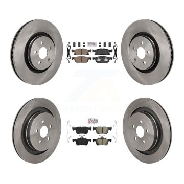 Front Ceramic Rear Semi-Metallic Pad Disc Brake Rotor Kit For 2019 Ford Edge ST with 2.7L K8A-107745